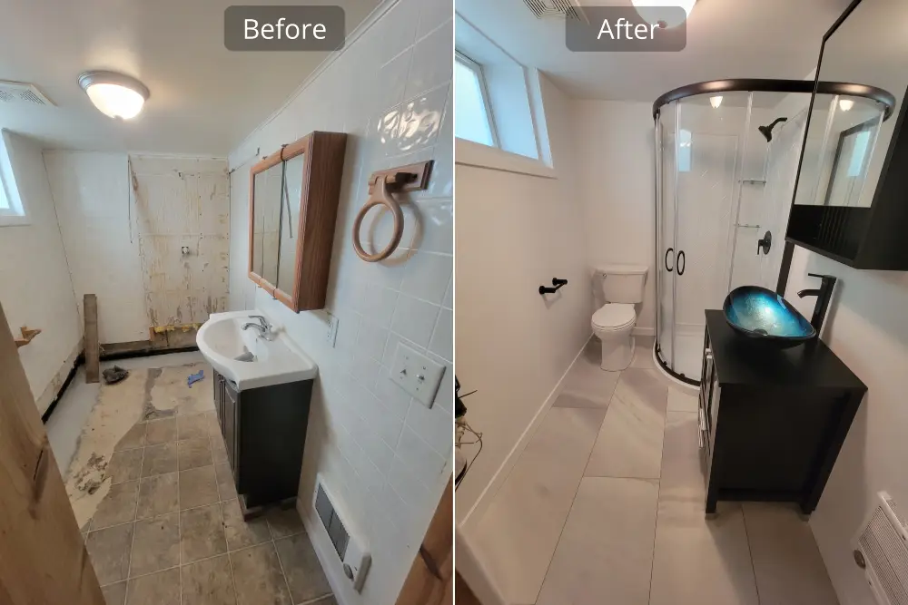 Bathroom Remodel Project Before After