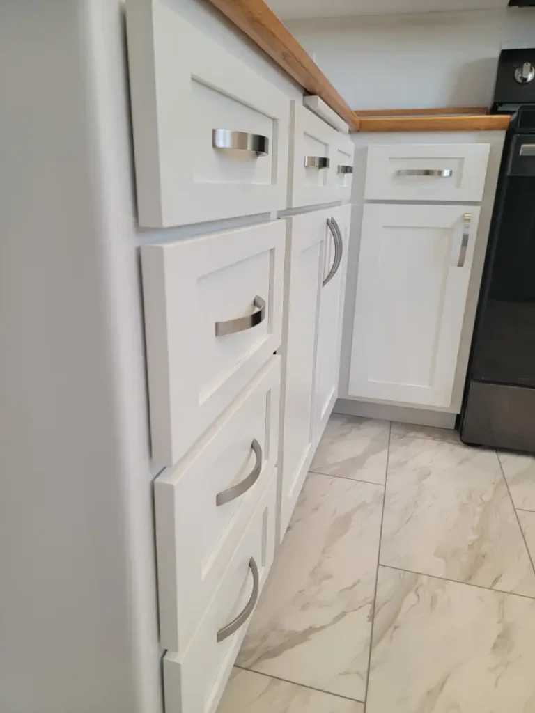 kitchen cabinet refinish detail